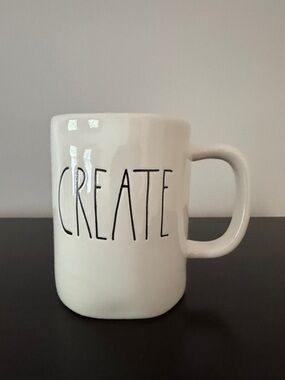 Rae Dunn White Mug with Black "CREATE" Lettering EUC